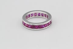 Graff Princess-Cut Ruby and Platinum Band