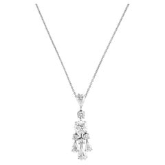 Graff Round and Pear Shape Diamond Drop Pendant on Chain