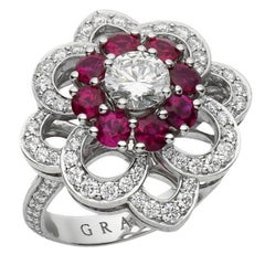 Graff Ruby and Diamond Cocktail Platinum Ring