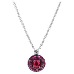 Graff Ruby and Diamond Pendant Necklace, White Gold