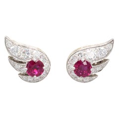 Graff Ruby Diamond 18 Karat White Gold Earrings