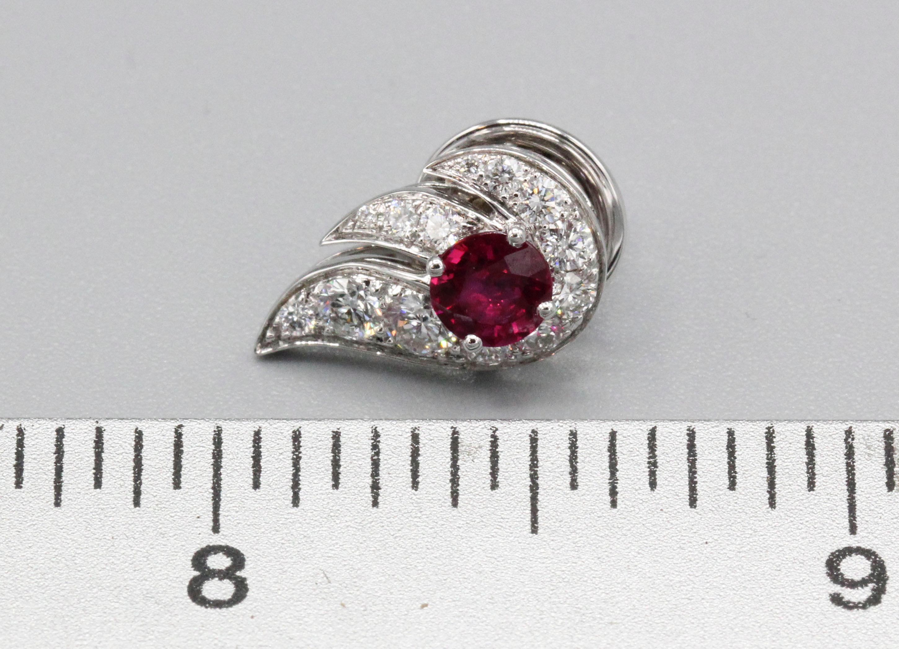 Graff Ruby Diamond 18 Karat White Gold Earrings In Excellent Condition In New York, NY