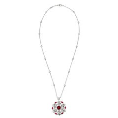 Graff Ruby & Diamond White Gold Pendant Necklace