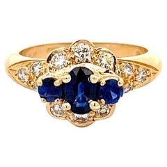 Anillo Graff Zafiro y Diamante Oro Amarillo 18K