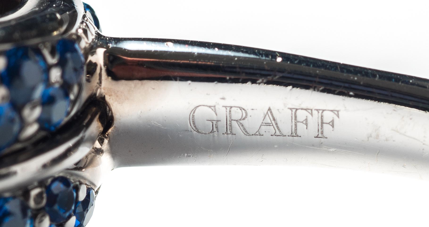 Graff Boutons de manchette nœud d'amour en saphir Pour hommes en vente