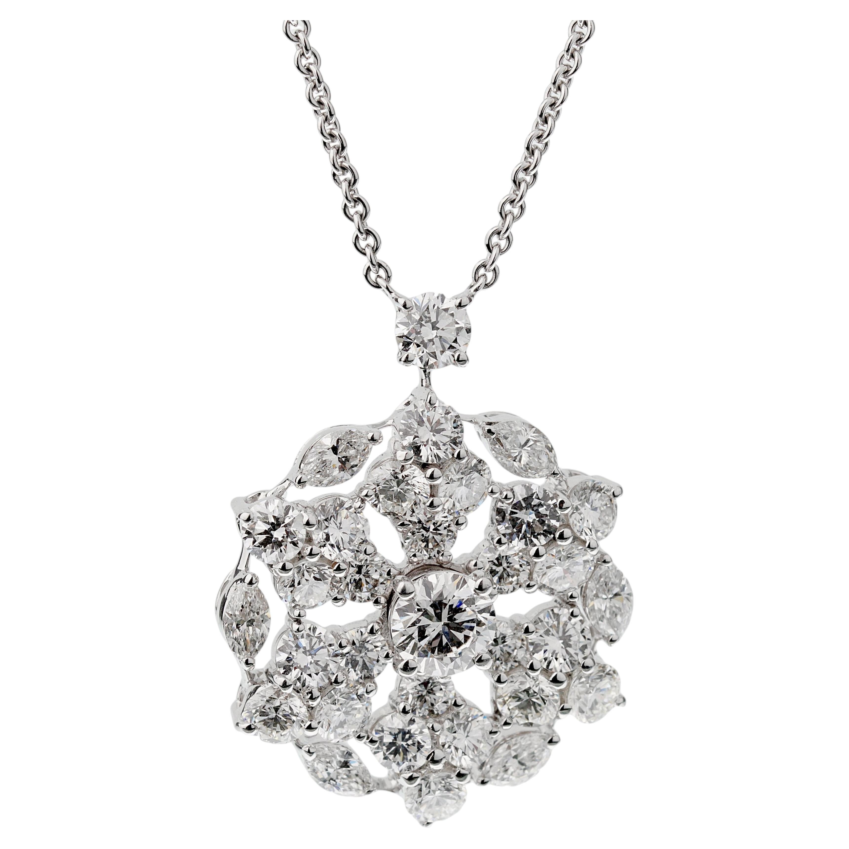 Collar Graff Snowflake 6.67ct Diamante Oro Blanco 18k