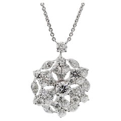 Graff Snowflake 6.67ct Diamond 18k White Gold Necklace