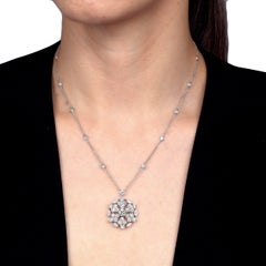 Graff Snowflake 6.67ct Diamond White Gold Neckace