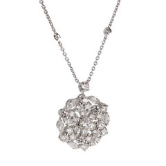 Graff Snowflake Diamond Pendant Necklace 18K White Gold