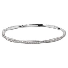 Graff Spiral Diamonds 18k White Gold Bangle Bracelet