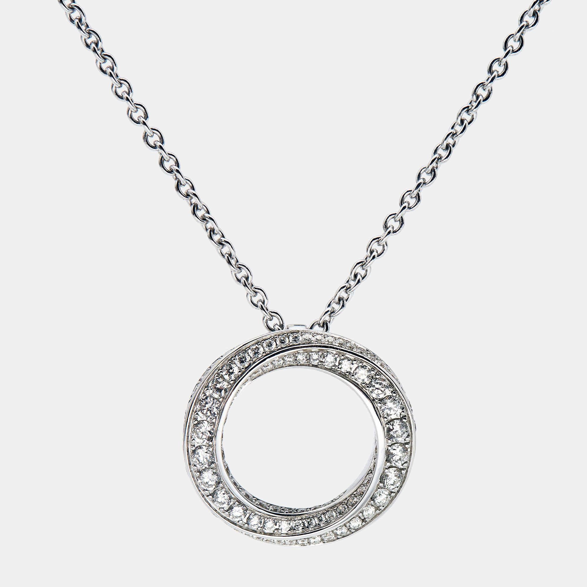 This ethereal necklace from Graff is sure to make for a conversation starter. It spells class, minimalism, and femininity in ample sums and has been crafted to complement your unique personality. It is made from 18K white gold, and the dainty