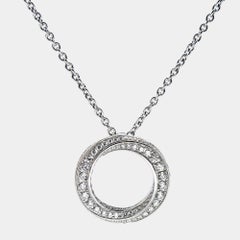 Graff Spiral Pavé Diamond 18k White Gold Pendant Necklace