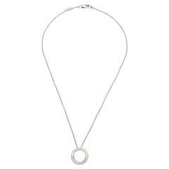 Graff Spiral Pavé Diamond 18k White Gold Pendant Necklace