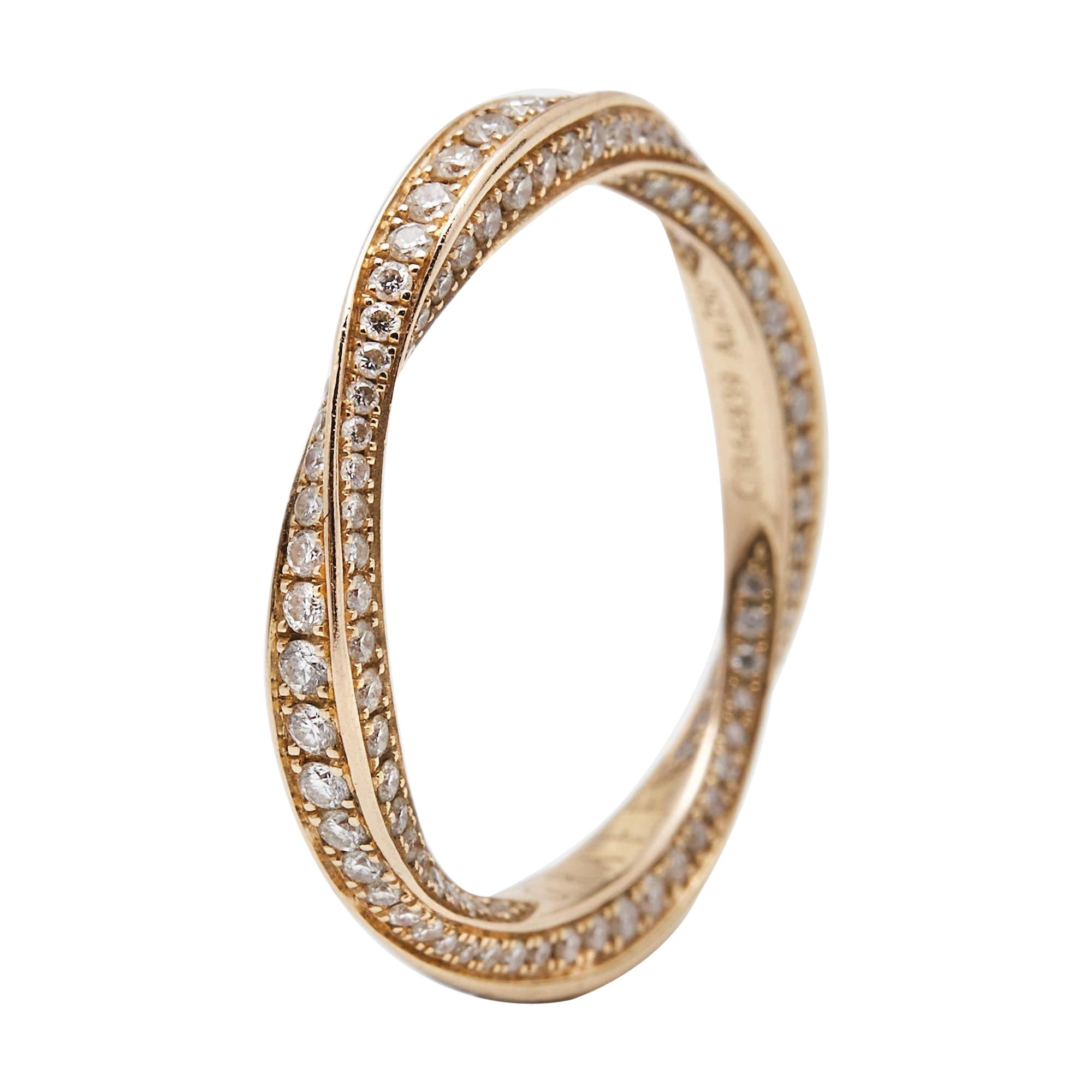 Graff Sprial Pave Diamant 18k Roségold Ring Größe 49 im Angebot