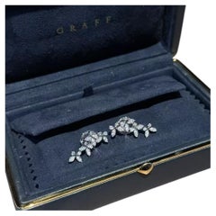 Graff Dreifach Schmetterling Silhouette Pavé Diamant 18k Weißgold Ohrringe