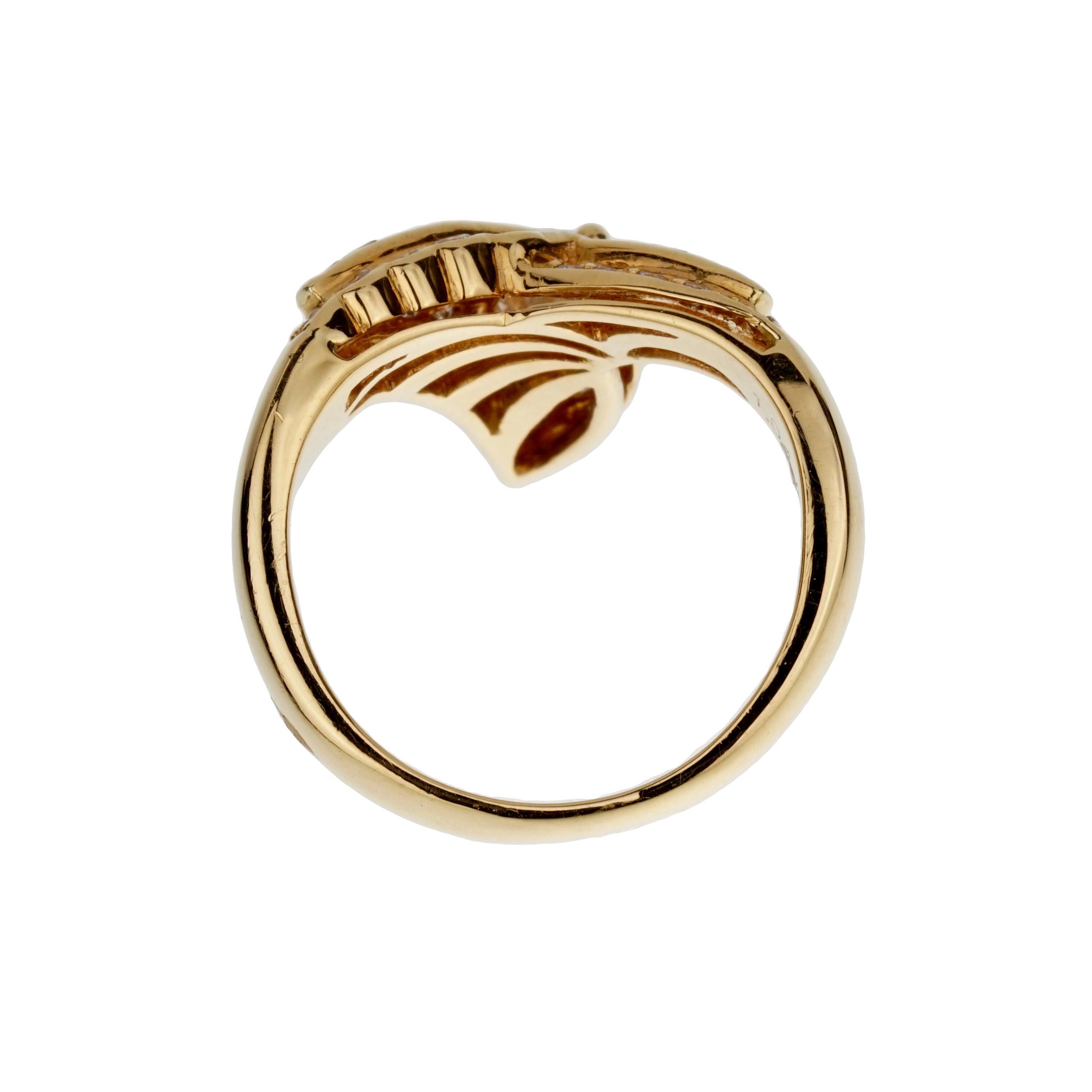 Taglio misto Anello da cocktail con diamanti in oro giallo 18k vintage di Graff del 1980 in vendita