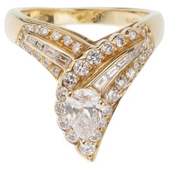 Anello da cocktail con diamanti in oro giallo 18k vintage di Graff del 1980