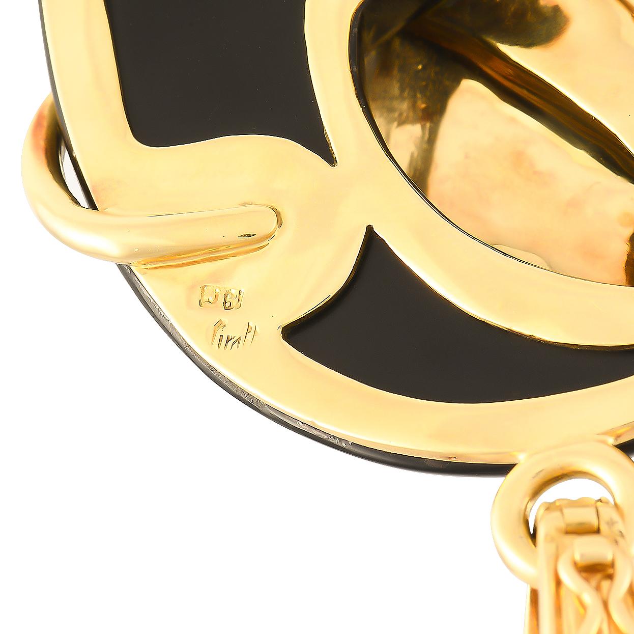 Graff Vintage Elefantenanhänger aus 18 Karat Gelbgold mit Diamanten, Onyx und Rubin (Rundschliff)