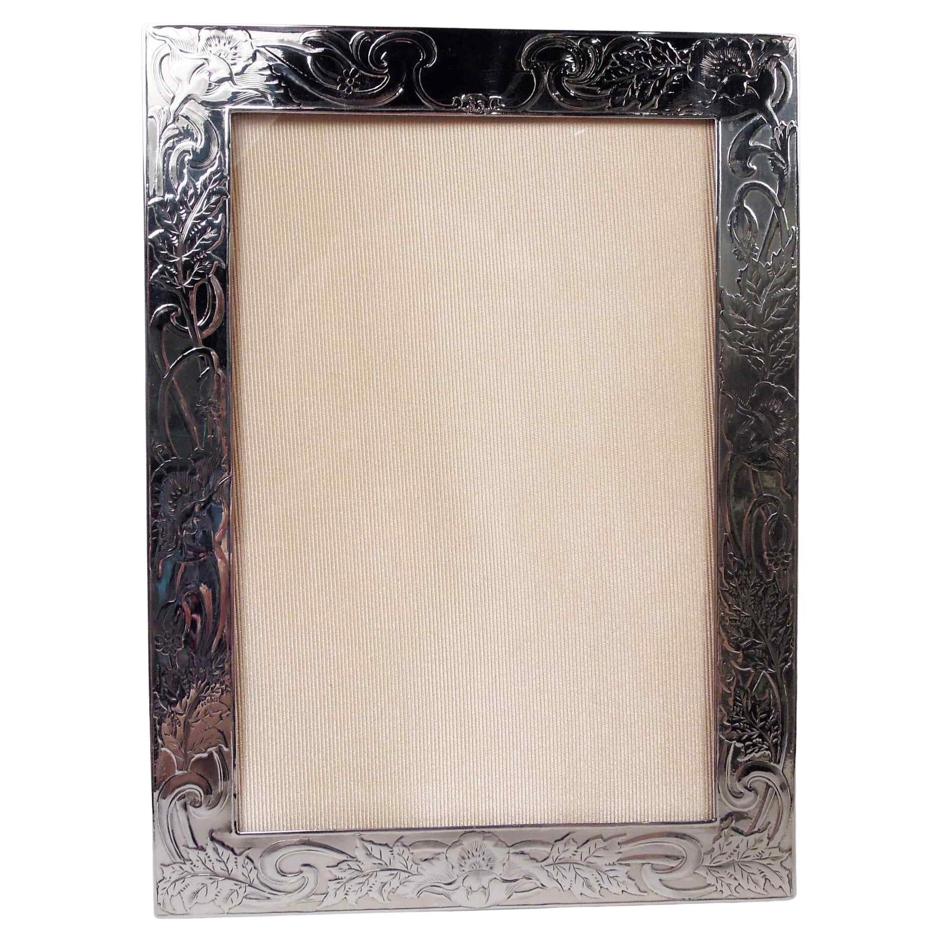 Graff, Washbourne & Dunn Jugendstil Sterling Silber Bilderrahmen im Angebot