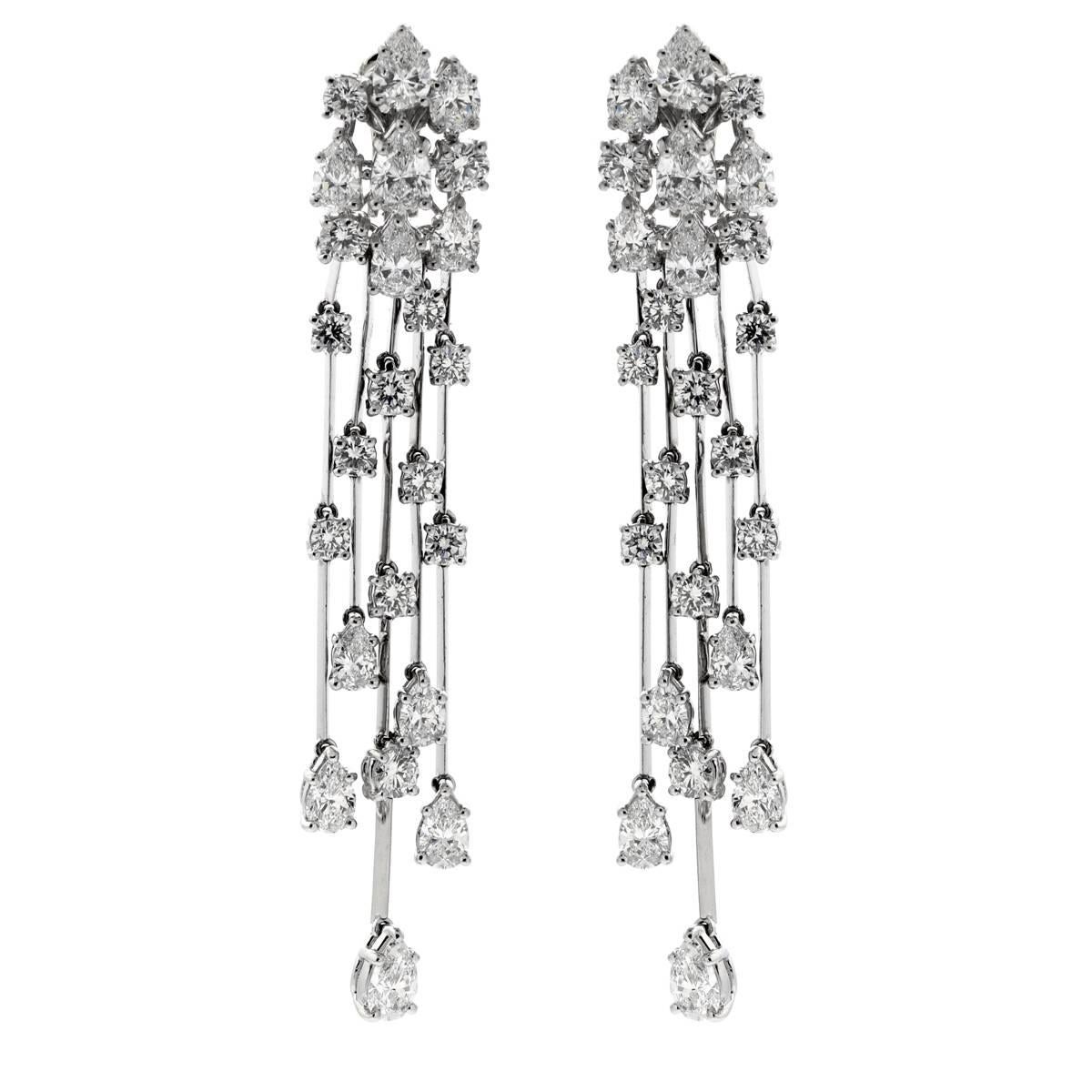 Graff Waterfall Diamond Platinum Earrings