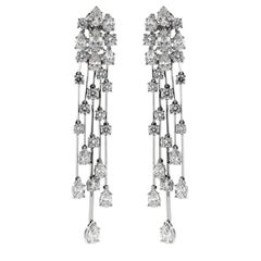 Graff Waterfall Diamond Platinum Earrings