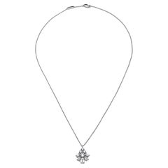 Graff White Emerald Cut and Round Diamond Pendant Necklace