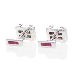 Graff White Gold and Ruby Cufflinks