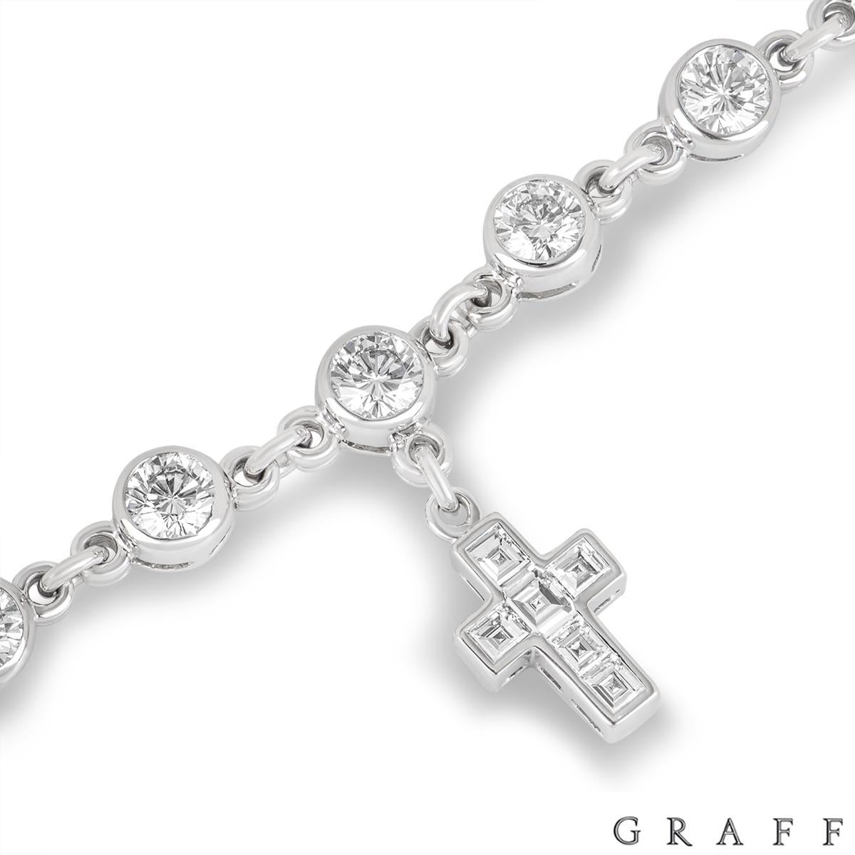 Taille ronde Graff Bracelet croix 10,25 carats TDW en vente