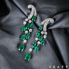 Graff White Gold Emerald & Diamond Earrings