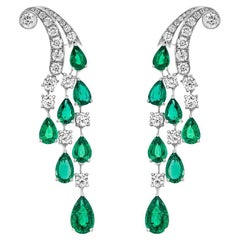 Graff White Gold Emerald & Diamond Earrings