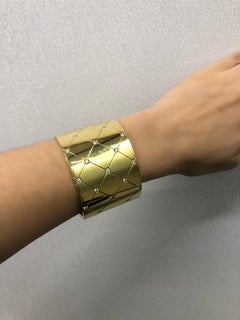 Graff - Bracelet manchette large en or et diamants