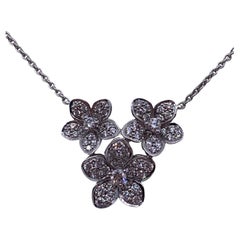 Graff Wild Flower White Gold Pavé Diamond Necklace