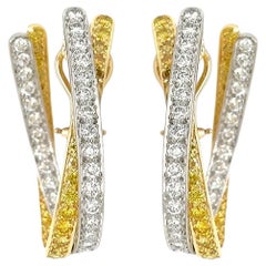GRAFF Yellow Diamond and Diamond Hoop Earrings GRAFF Yellow Diamond and Diamond Hoop Earrings