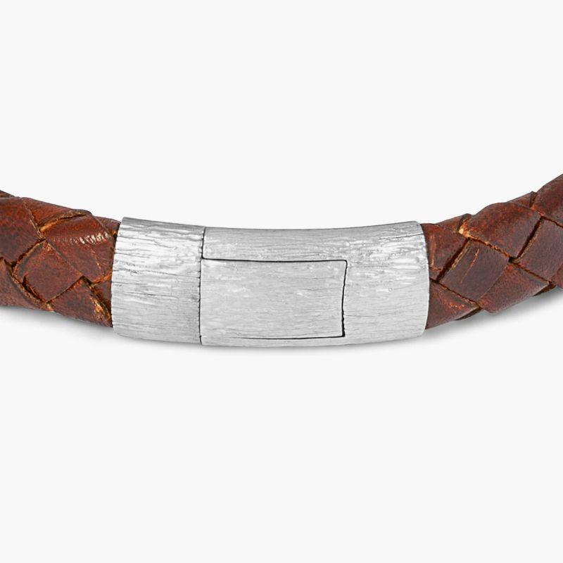 Graffiato Bracelet in Italian Brown Leather with Black Rhodium Plated Sterling Silver, Size L

Entitled 