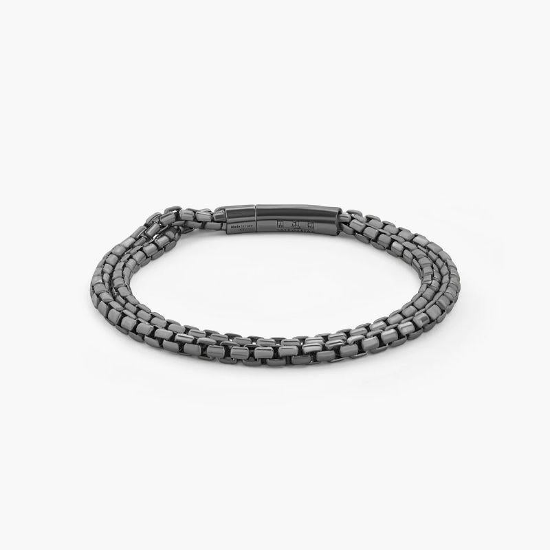 Graffiato Catena Bracelet in Black Rhodium Plated Sterling Silver, Size L

Introducing the latest version of our 