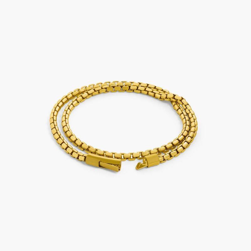 Graffiato Catena Bracelet in Yellow Gold Plated Sterling Silver, Size L In New Condition For Sale In Fulham business exchange, London