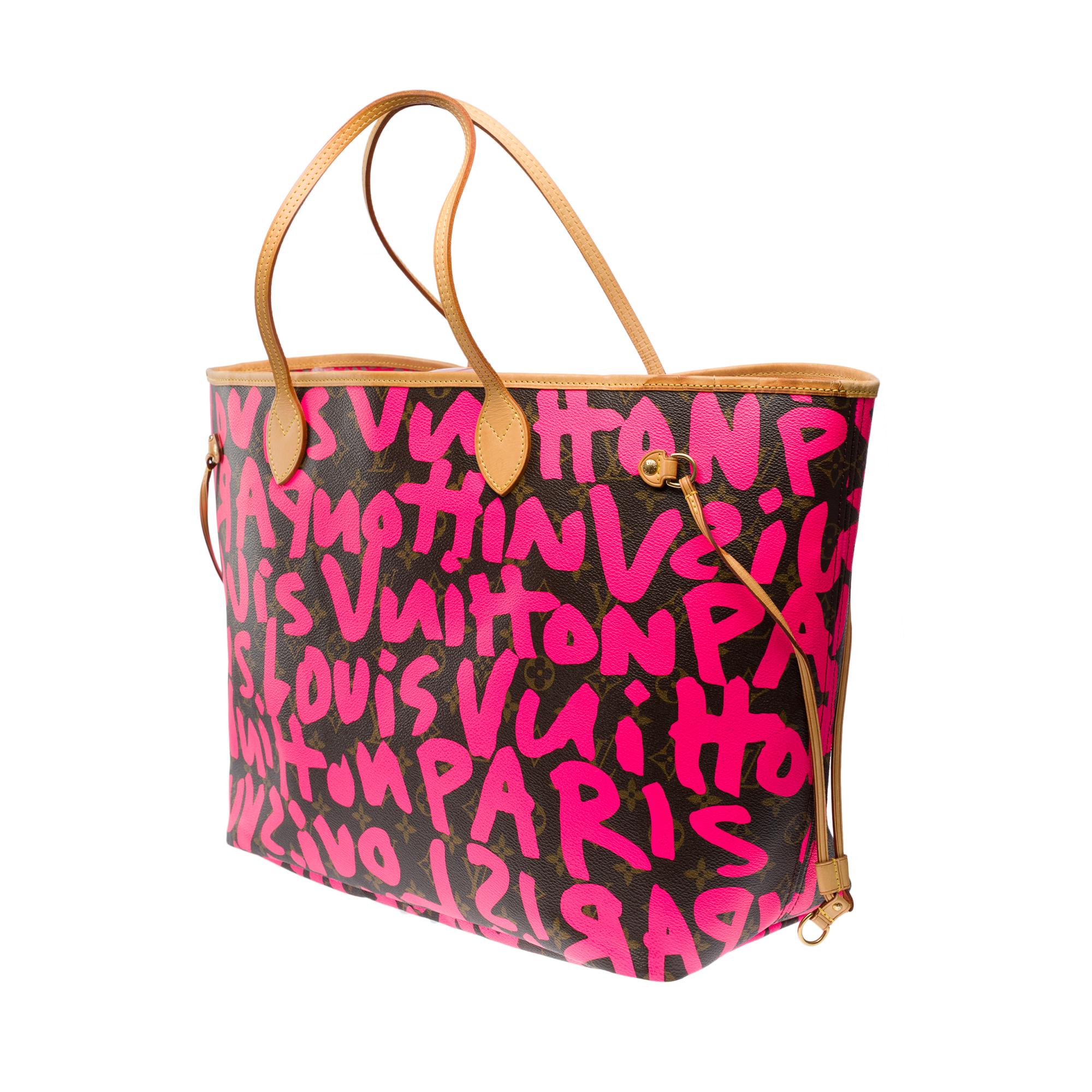 Graffiti Louis Vuitton Neverfull GM Tote bag in Monogram canvas, GHW In Good Condition In Paris, IDF