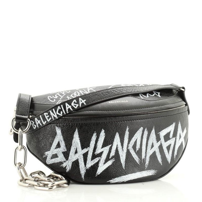 Balenciaga Graffiti Belt Bag in Black for Men