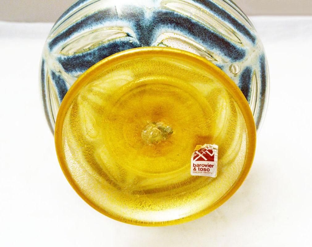 Vetro di Murano Vaso Graffito Barbarico di Ercole Barovier per Barovier&Toso, 1969 in vendita