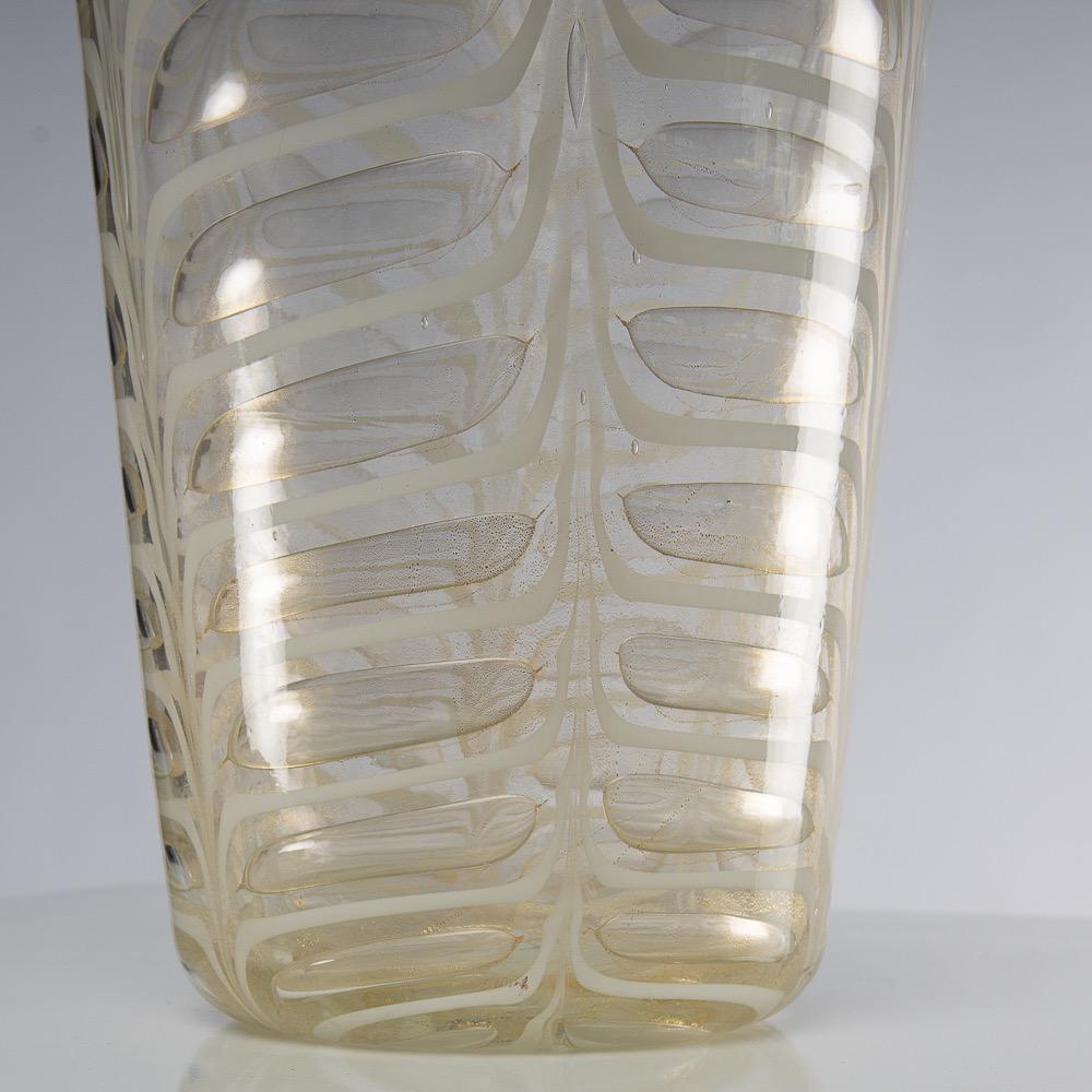 Blown Glass Graffito Vase, Ercole Barovier, Barovier e Toso For Sale