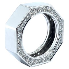 Grafik Ring with Diamonds in 18 Karat White Gold 