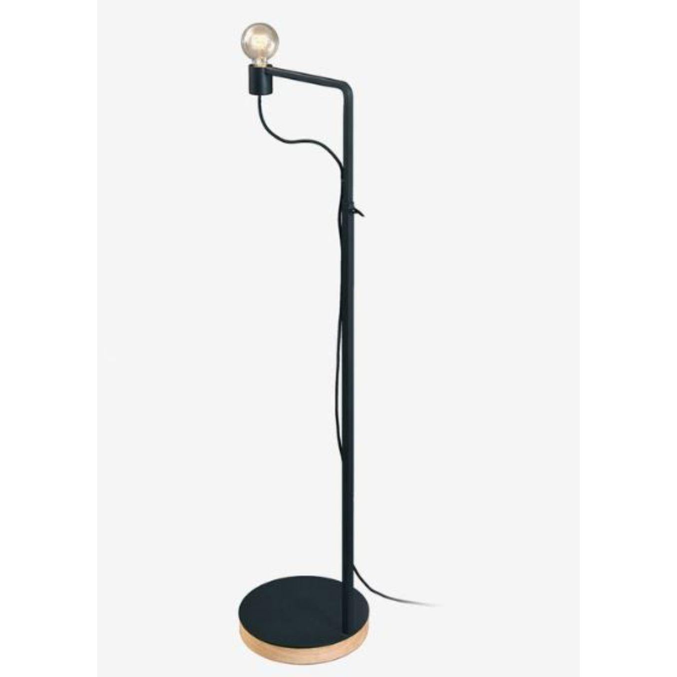 Grafit floor lamp by Radar.
Design: Bastien Taillard.
Materials: Metal, oak.
Dimensions: W 30 x D 30 x H 110-170 cm
Also available in solid oak (base).  

All our lamps can be wired according to each country. If sold to the USA it will be