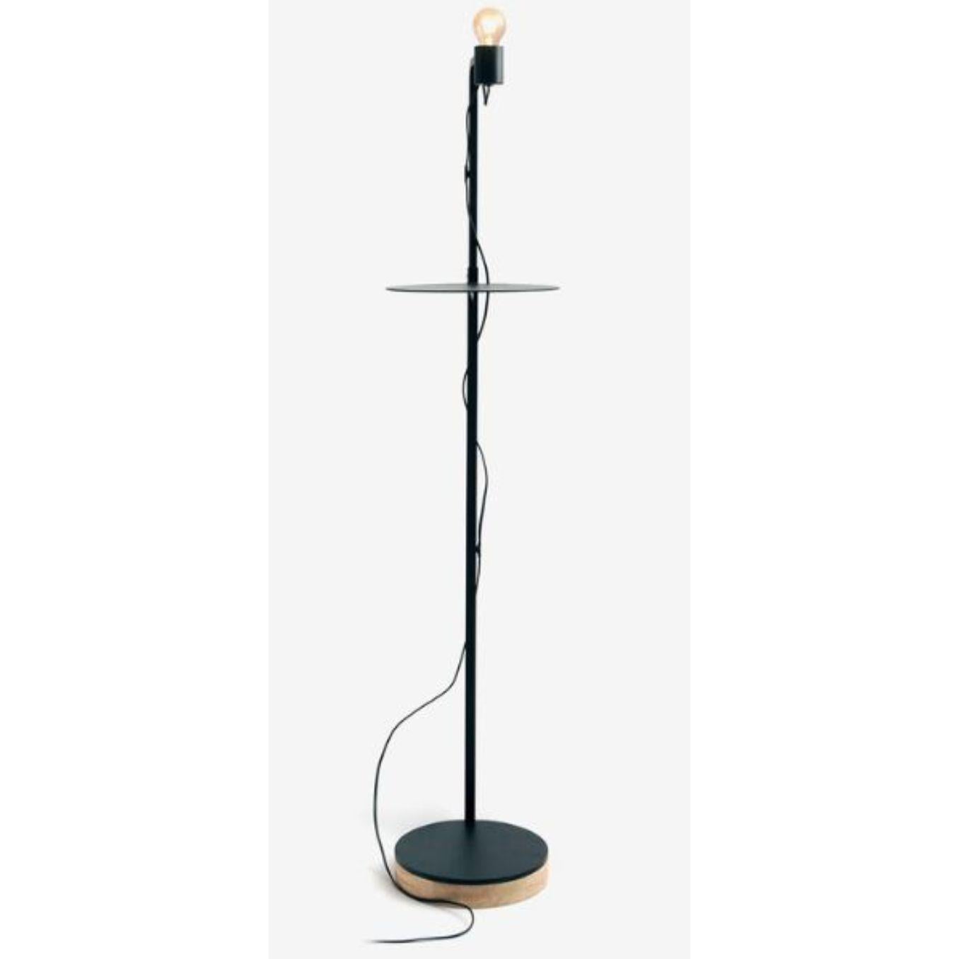 Modern Grafit Floor Lamp with Shelf by RADAR For Sale