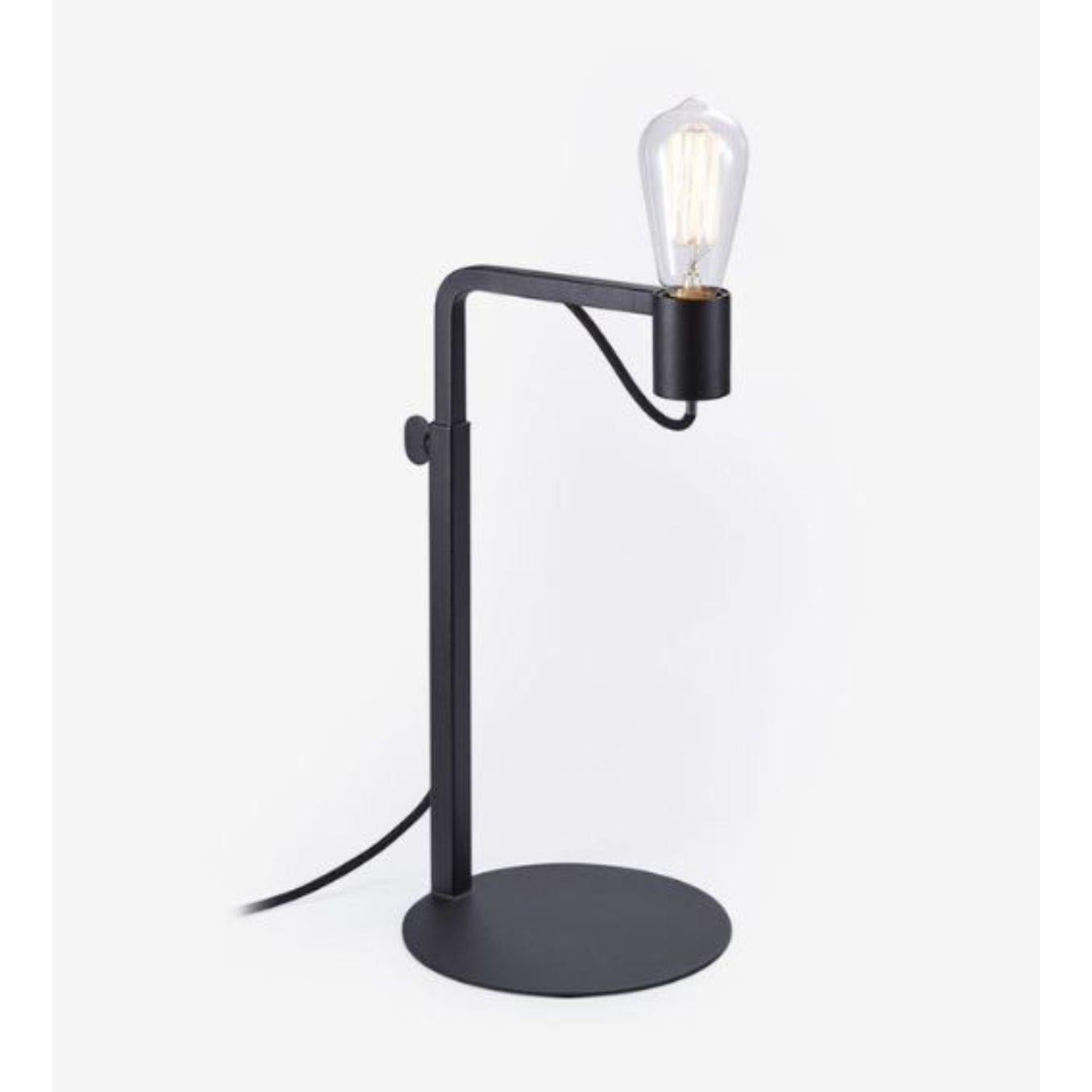 Grafit table lamp by Radar.
Design: Bastien Taillard.
Materials: Metal, fabric. 
Dimensions: W 20 x D 20 x H 38-55 cm.
Also available in solid oak (base).  

All our lamps can be wired according to each country. If sold to the USA it will be