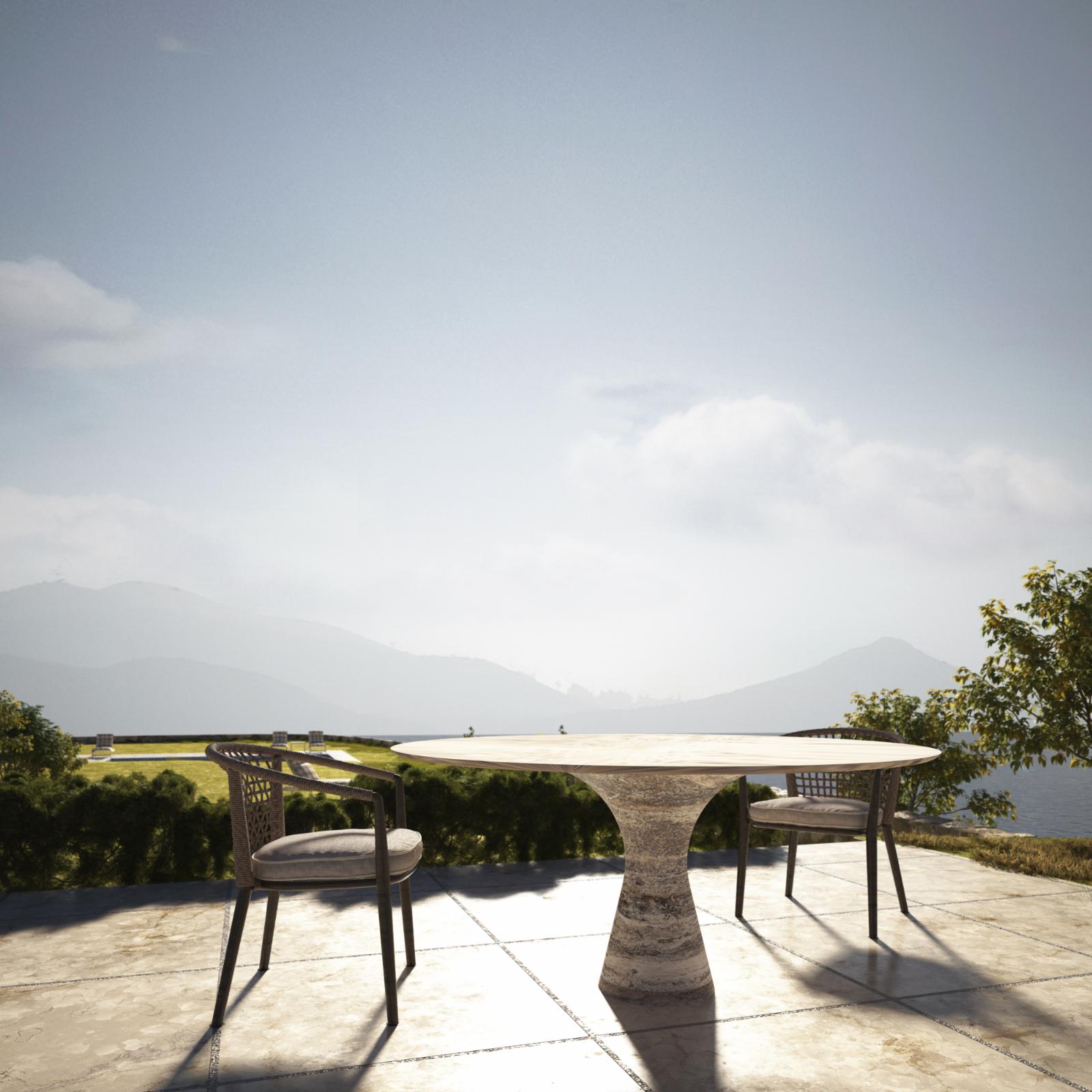 Grafite Refined Contemporary Marble Low Round Table 36/100 en vente 2