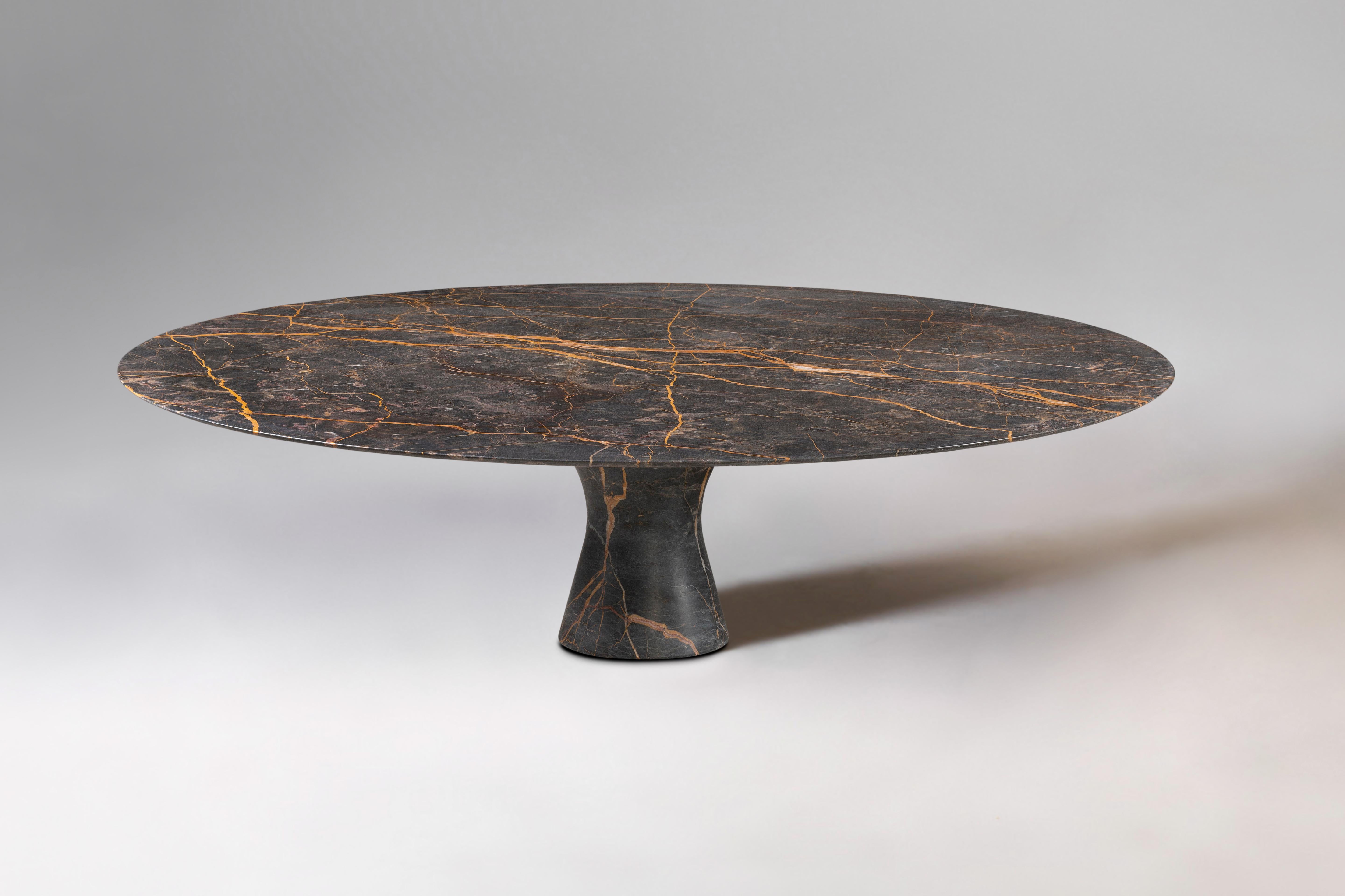 Grafite Raffinierter Ovaler Tisch aus Marmor 210/75 (21. Jahrhundert und zeitgenössisch) im Angebot