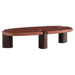 I.L.A Home Italia Table basse ovale en bois et céramique