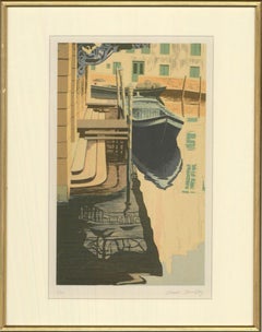 Graham Bannister (geb. 1954) – Zeitgenössischer Siebdruck, Reflektionen in Venedig