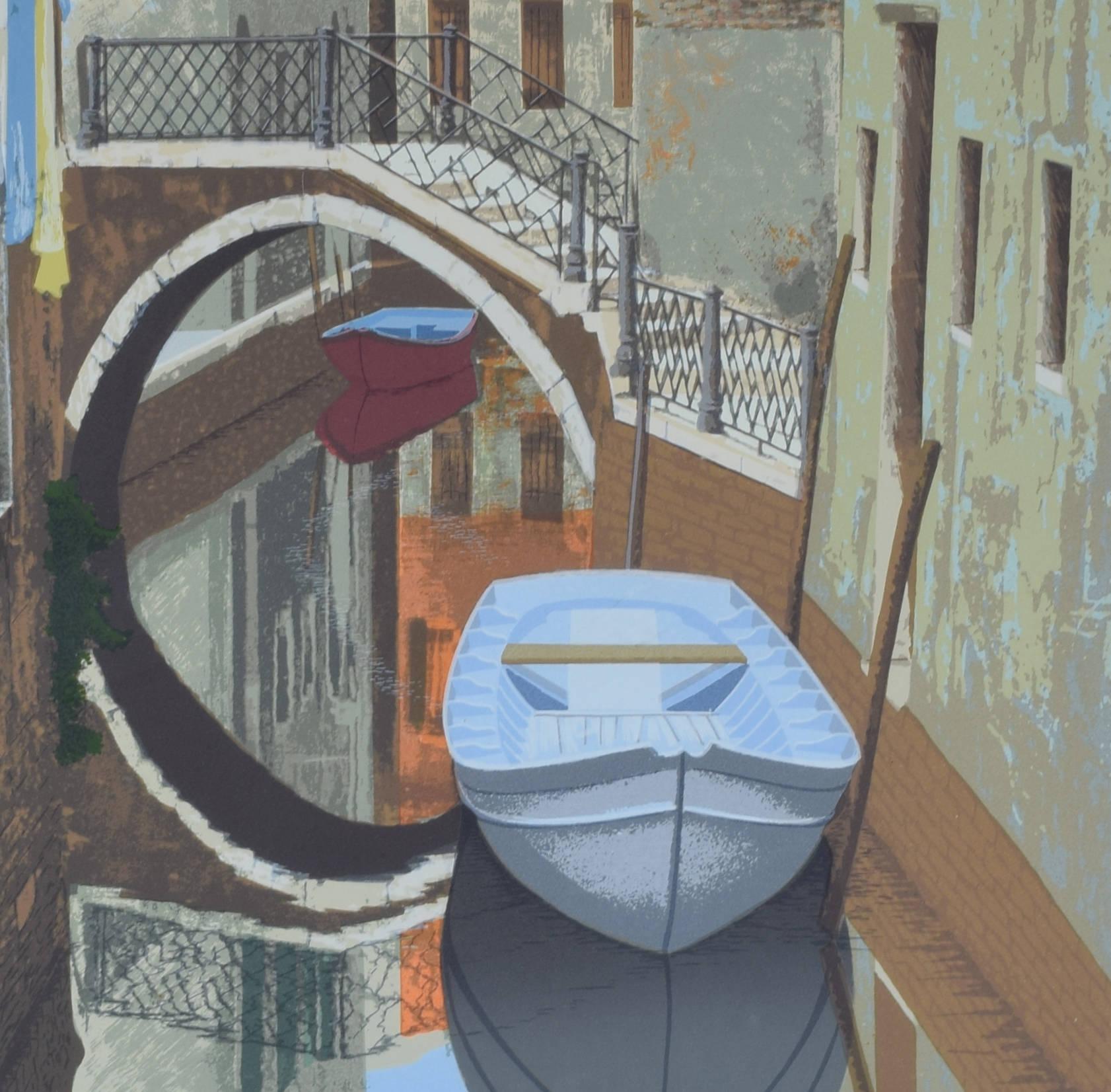 Venice, Italien Ein venezianischer Canal-Siebdruck von Graham Bannister im Angebot 3