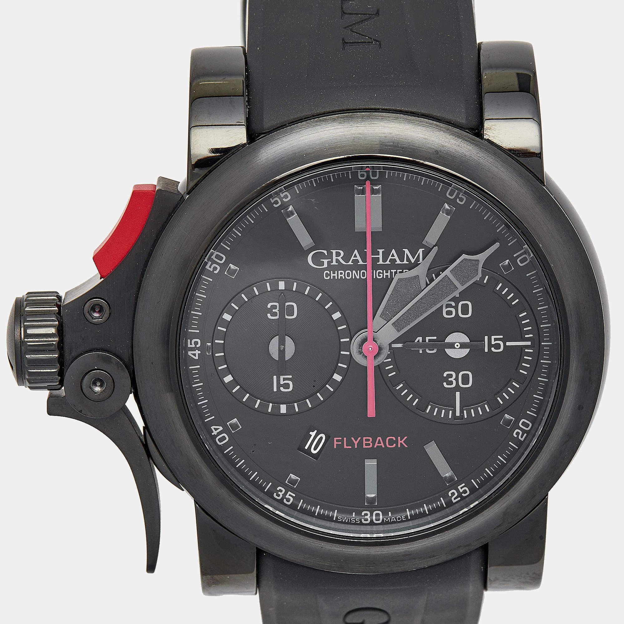 The Chronofighter watch models are perfect examples of Graham's prowess as a master watchmaker; each piece shows us how the brand has aced the way to balance the mechanical dexterity and the visual aspects. The Graham Chronofighter Trigger Flyback